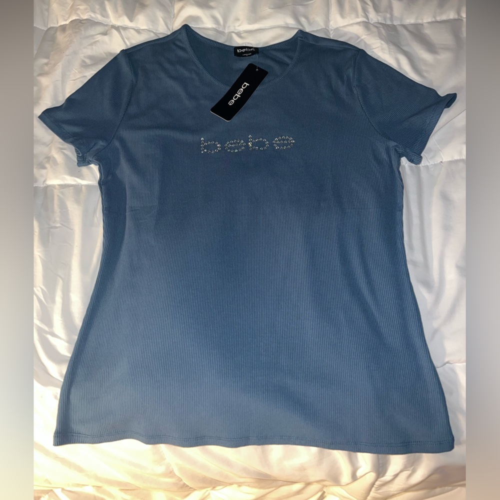 bebe rhinestone shirt XL new with tags